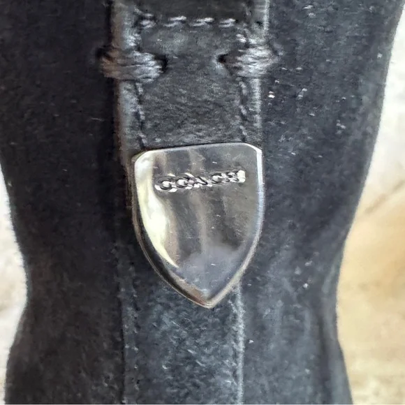 COACH WOMENS BLACK SUEDE JEMMA ANKLE BOOTIES HEEL US 10 EU 40 - Picture 8 of 12